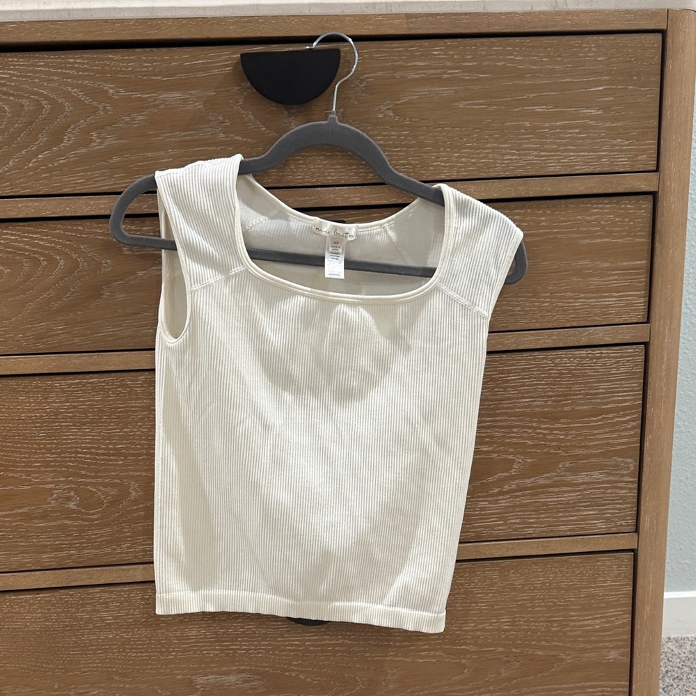 Nine Britton Cream Ribbed Tank Top
